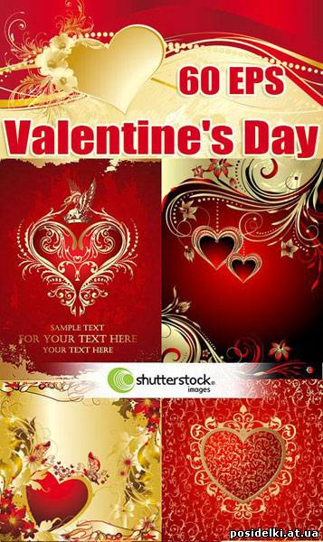 Векторный клипарт ко Дню Св.Валентина - ShutterStock Valentine's Day-1 60xEPS
